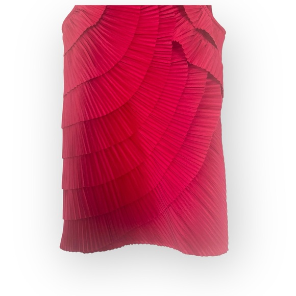 NWT White House Black Market frilly red sleeveless top - Picture 4 of 14